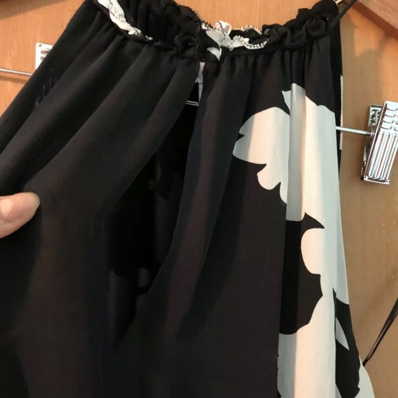 Joie Silk Jerelle Dress, Midi Halter, Side Slit, Black Floral, XS - Picture 7 of 9